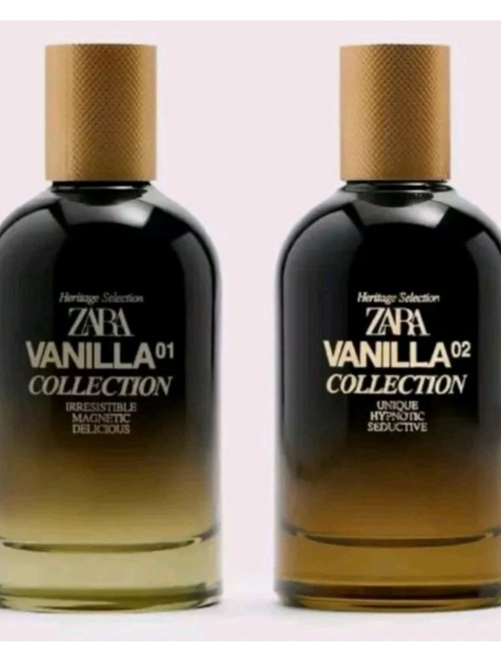 Zara Vanilla Collection 01 & 02 Bottles - Black and Gold